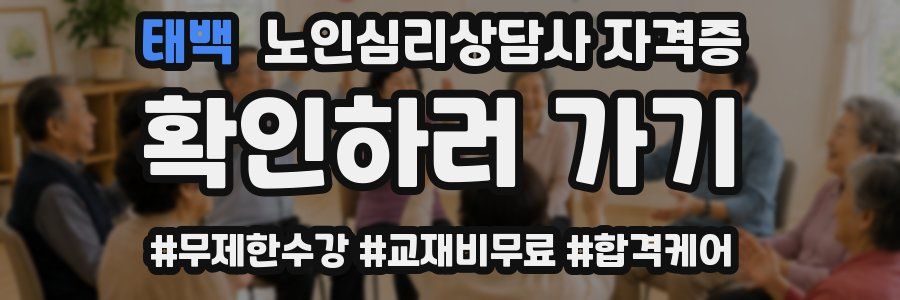 태백 노인 심리 상담사 자격증