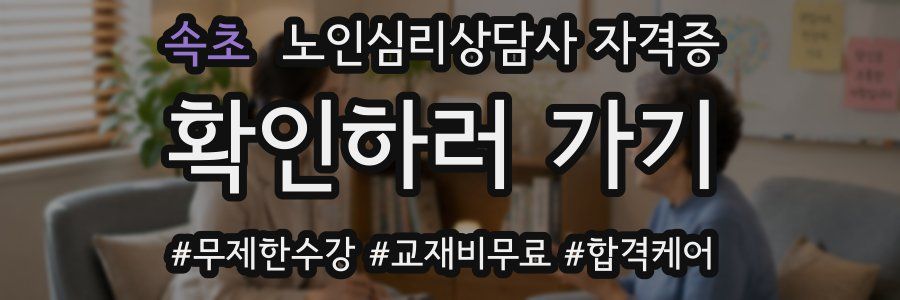 속초 노인 심리 상담사 자격증