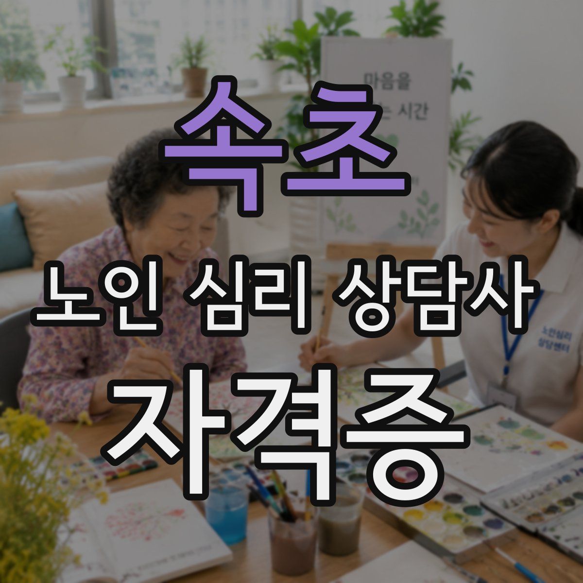 속초 노인 심리 상담사 자격증