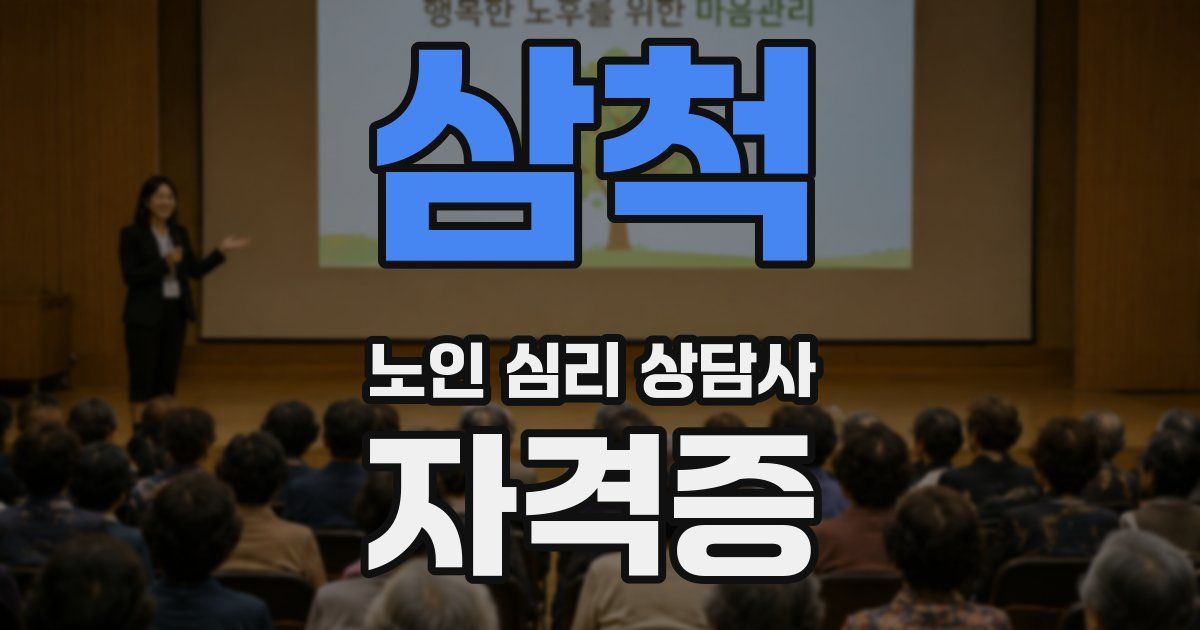 삼척 노인 심리 상담사 자격증