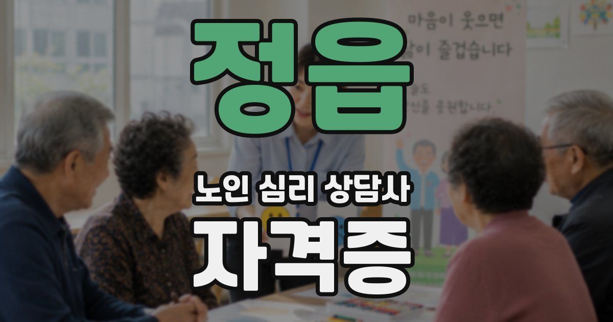 정읍 노인 심리 상담사 자격증