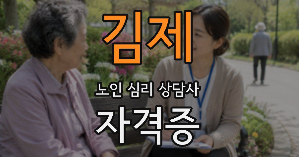 김제 노인 심리 상담사 자격증
