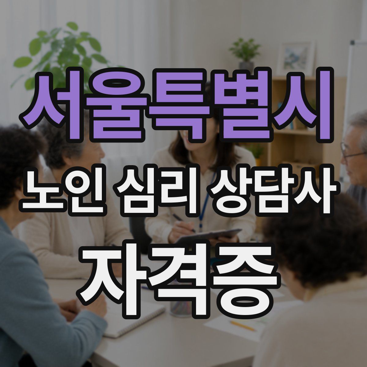 서울특별시 노인 심리 상담사 자격증
