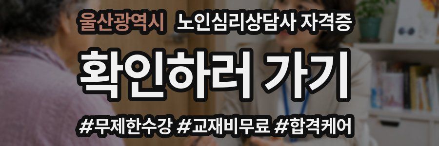 울산광역시 노인 심리 상담사 자격증