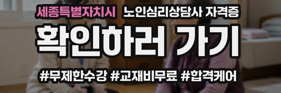 세종특별자치시 노인 심리 상담사 자격증