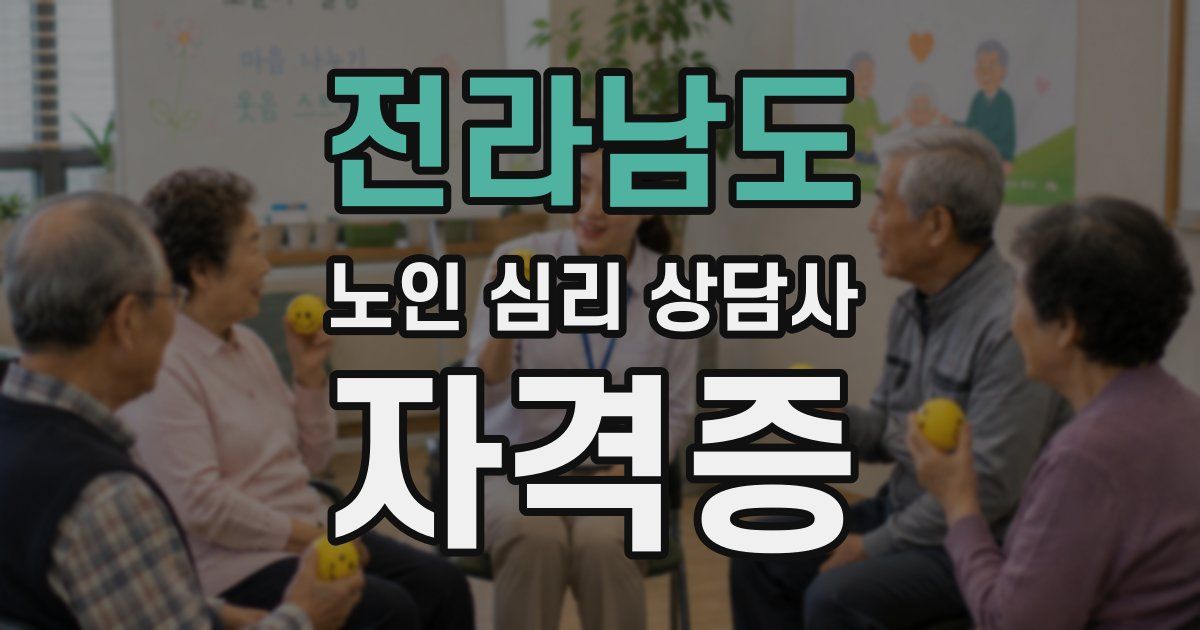 전라남도 노인 심리 상담사 자격증