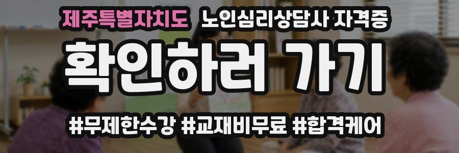 제주특별자치도 노인 심리 상담사 자격증