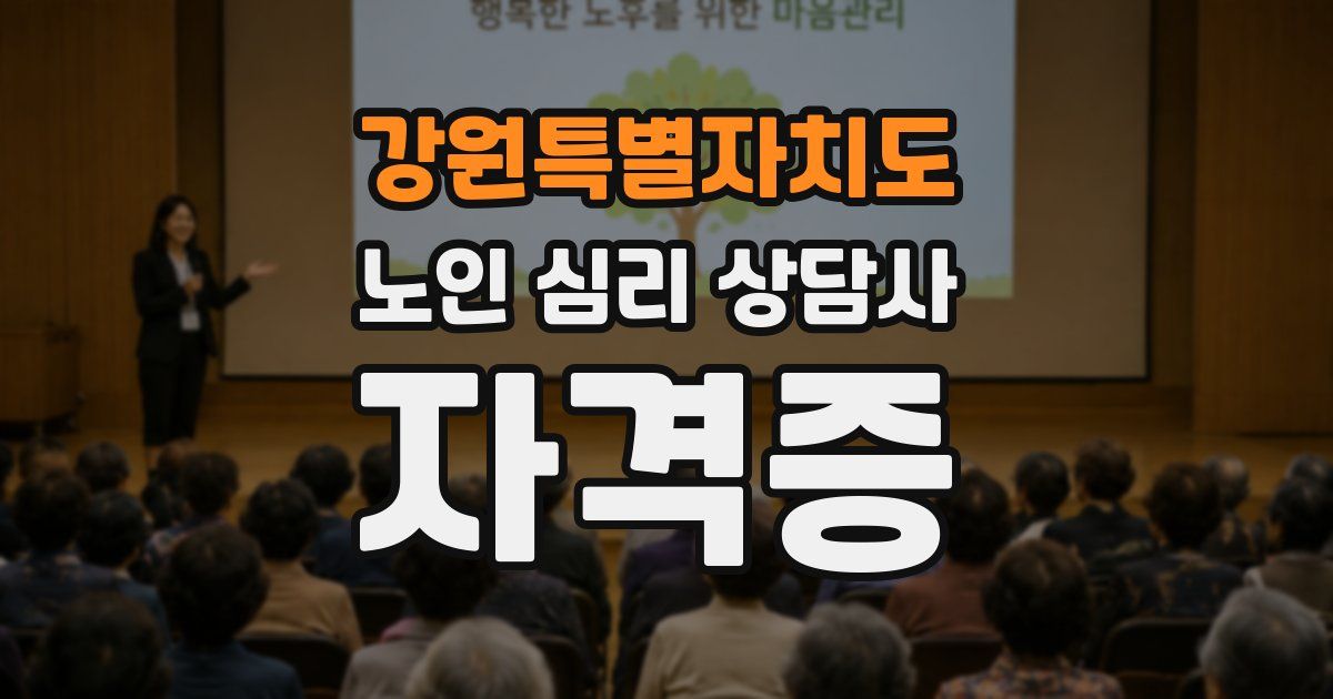 강원특별자치도 노인 심리 상담사 자격증