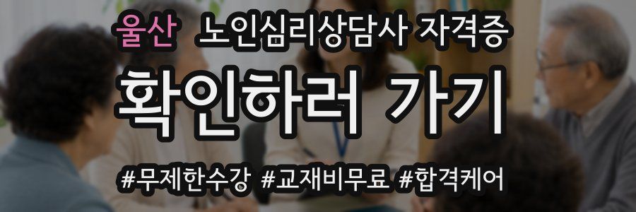 울산 노인 심리 상담사 자격증