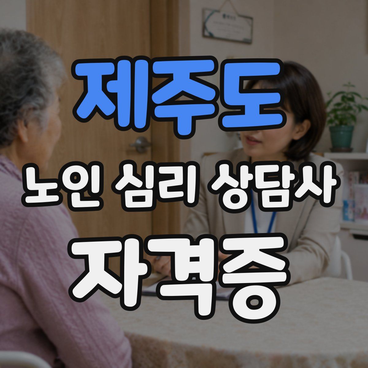제주도 노인 심리 상담사 자격증