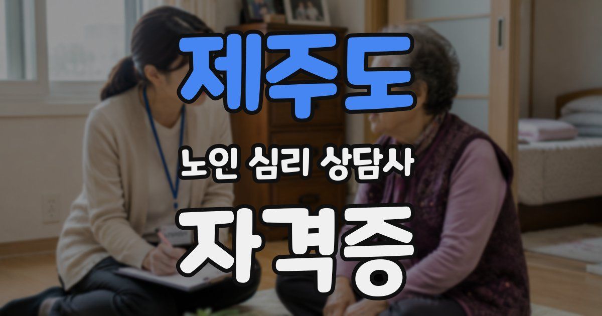 제주도 노인 심리 상담사 자격증