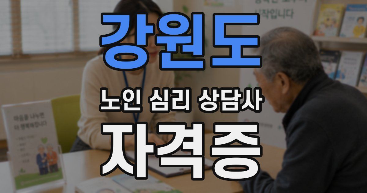강원도 노인 심리 상담사 자격증