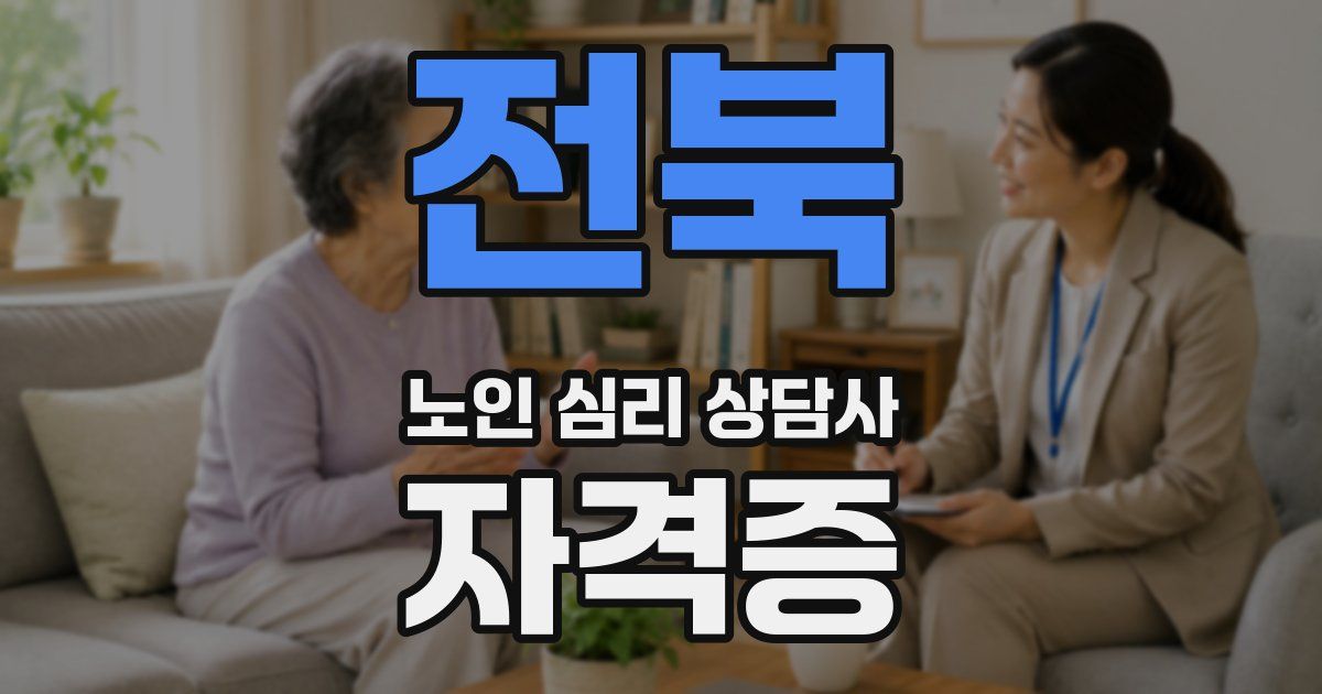 전북 노인 심리 상담사 자격증