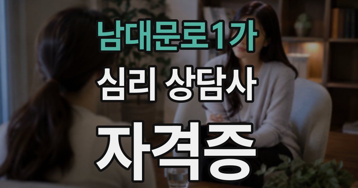 남대문로1가 심리 상담사 자격증