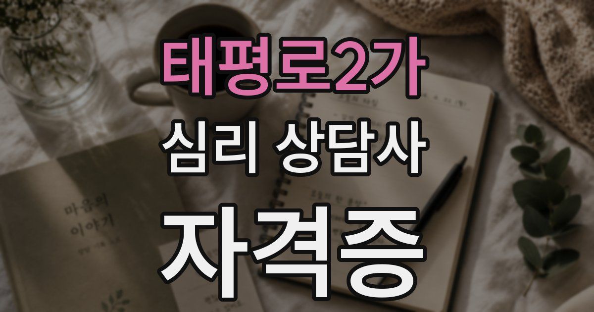 태평로2가 심리 상담사 자격증