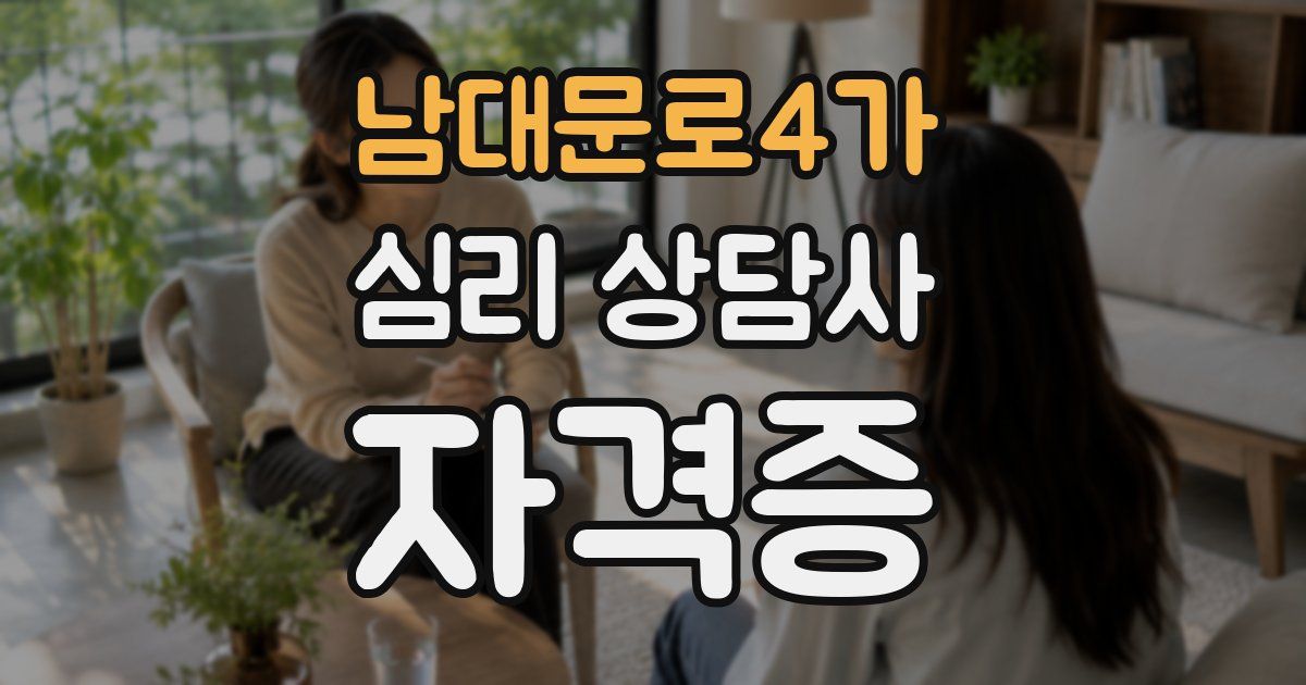 남대문로4가 심리 상담사 자격증