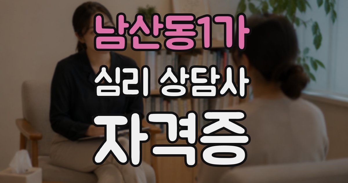 남산동1가 심리 상담사 자격증