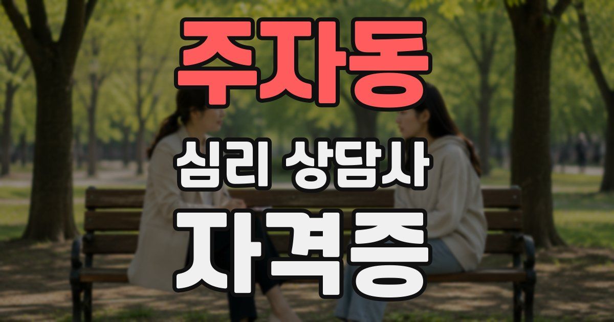 주자동 심리 상담사 자격증