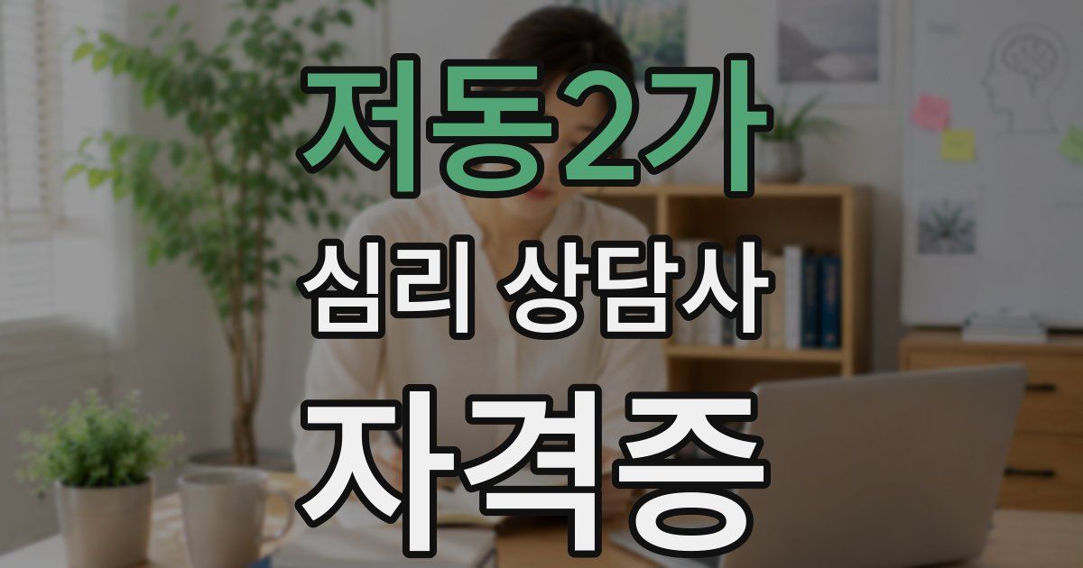 저동2가 심리 상담사 자격증