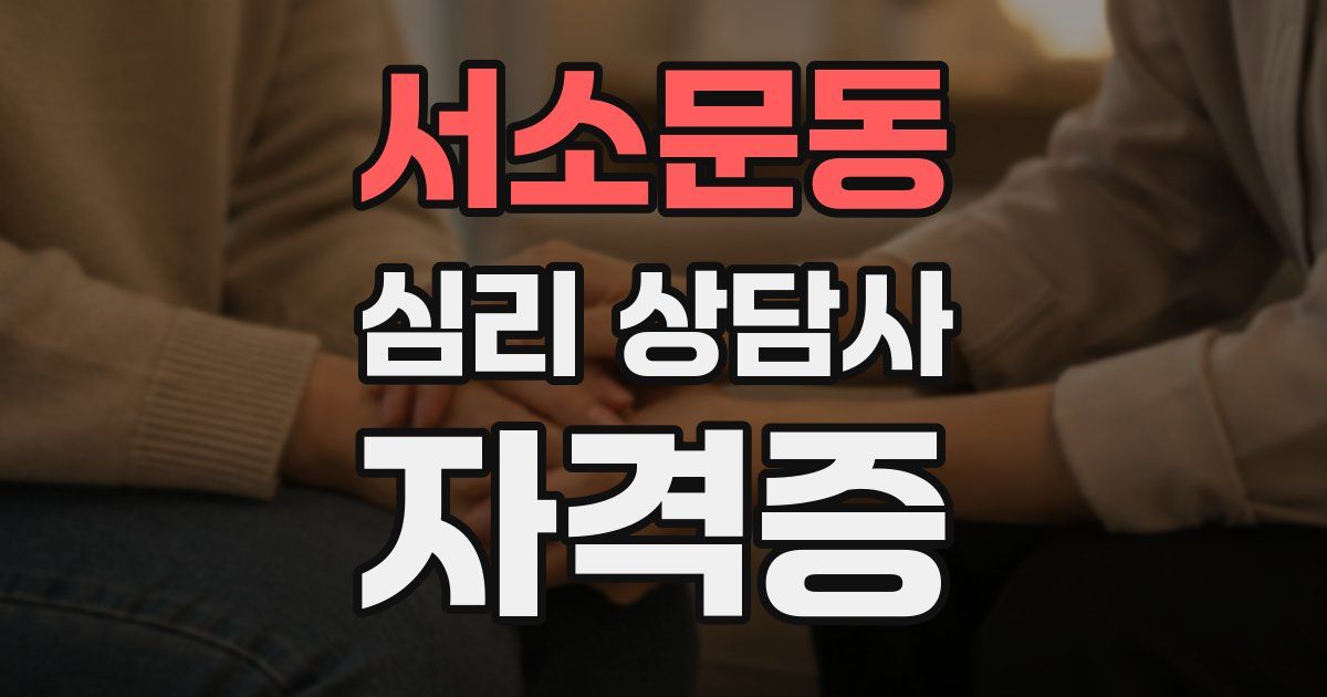 서소문동 심리 상담사 자격증