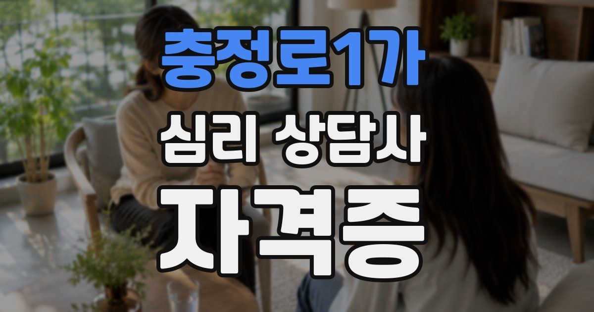 충정로1가 심리 상담사 자격증