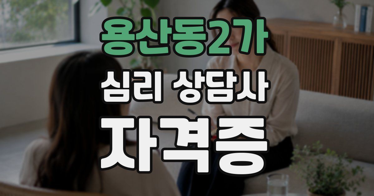 용산동2가 심리 상담사 자격증
