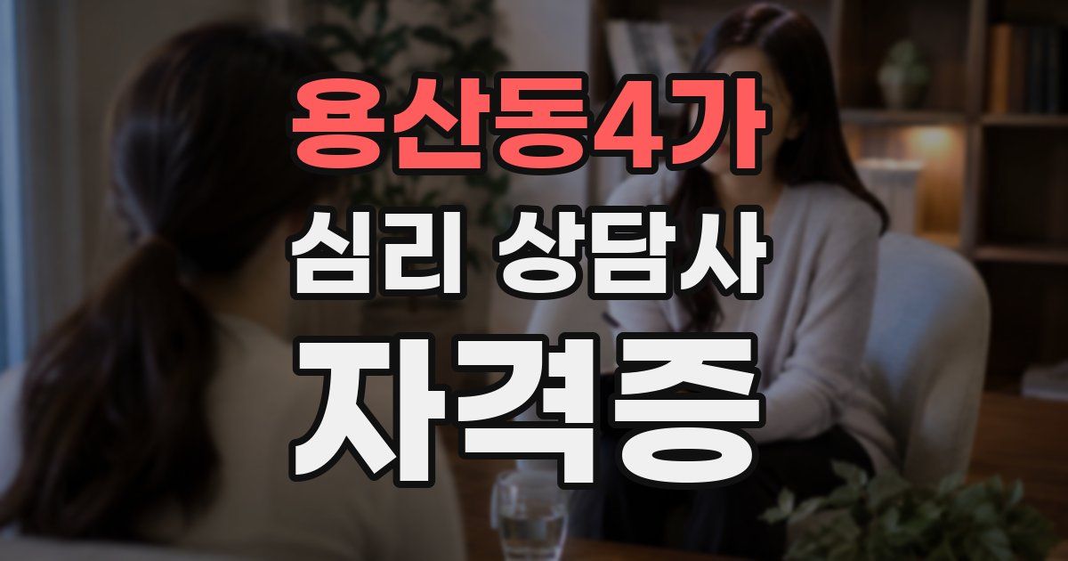 용산동4가 심리 상담사 자격증