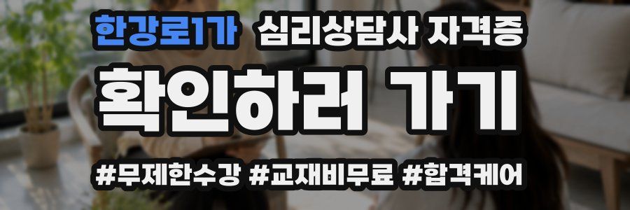 한강로1가 심리 상담사 자격증