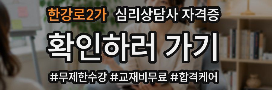 한강로2가 심리 상담사 자격증