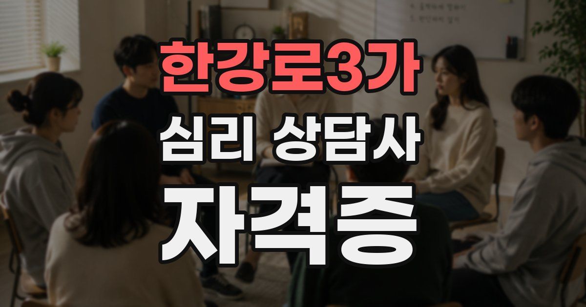 한강로3가 심리 상담사 자격증