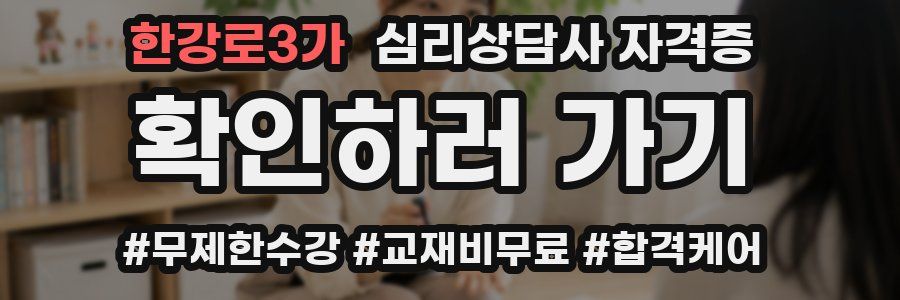 한강로3가 심리 상담사 자격증