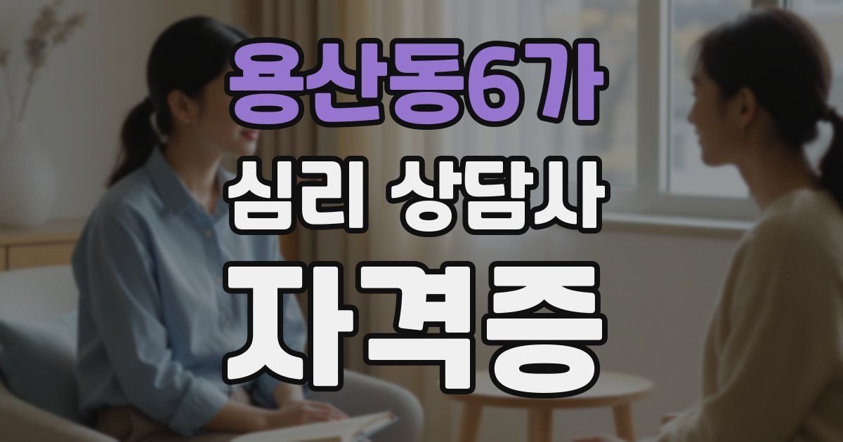 용산동6가 심리 상담사 자격증