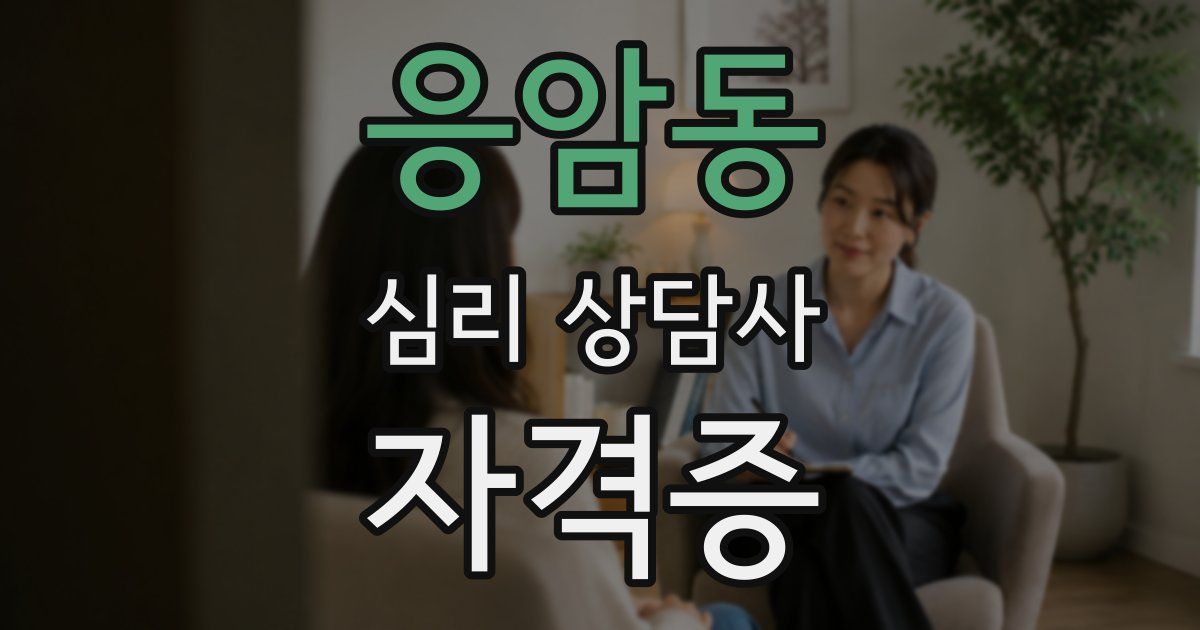응암동 심리 상담사 자격증