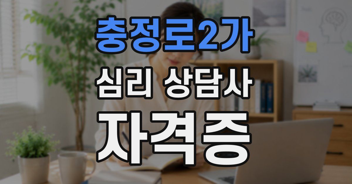 충정로2가 심리 상담사 자격증