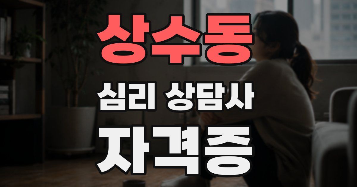 상수동 심리 상담사 자격증