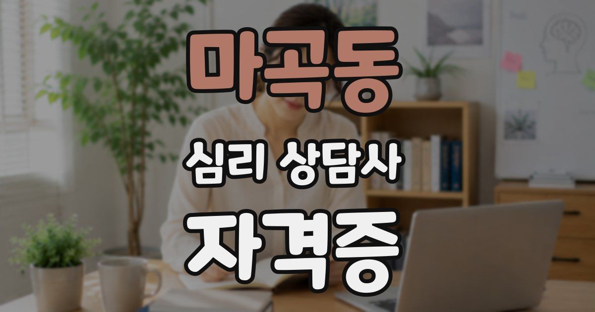 마곡동 심리 상담사 자격증