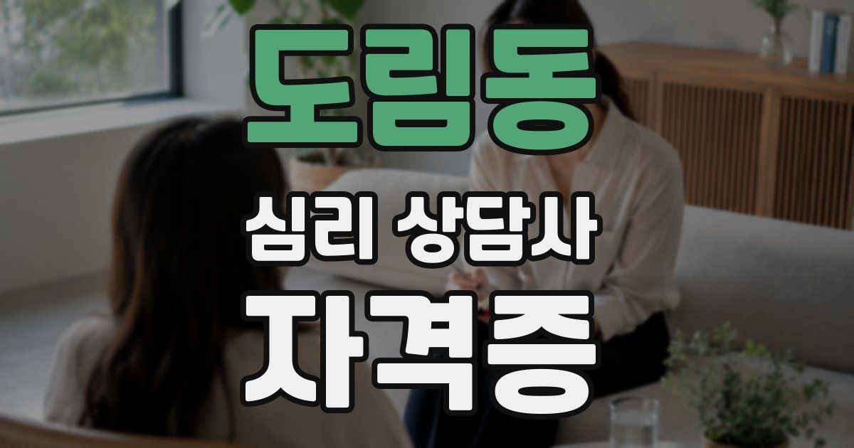 도림동 심리 상담사 자격증