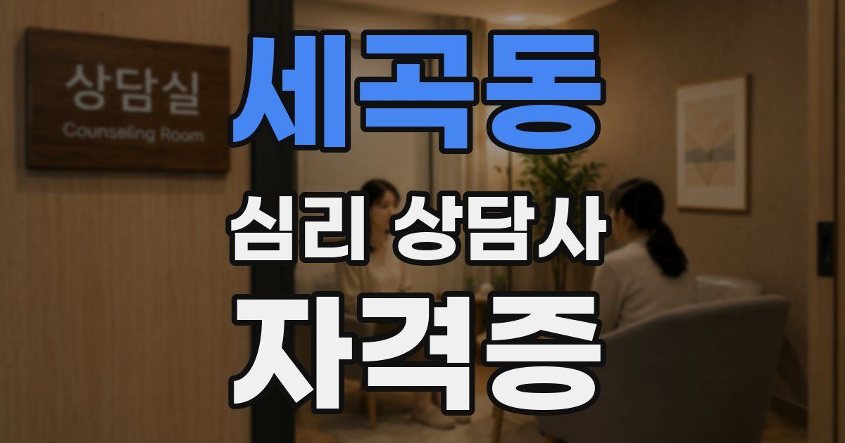 세곡동 심리 상담사 자격증