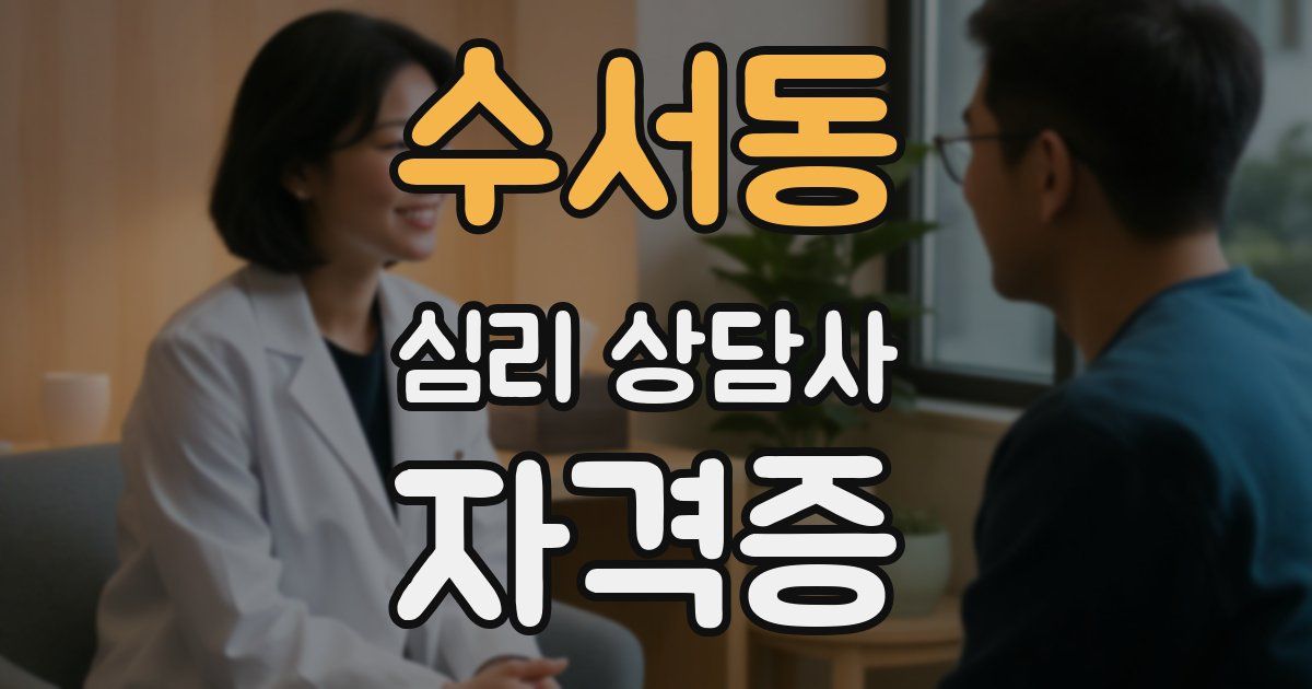 수서동 심리 상담사 자격증