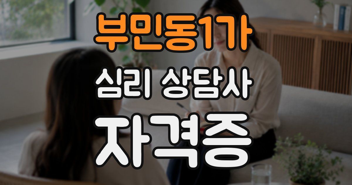 부민동1가 심리 상담사 자격증