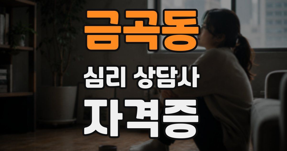 금곡동 심리 상담사 자격증