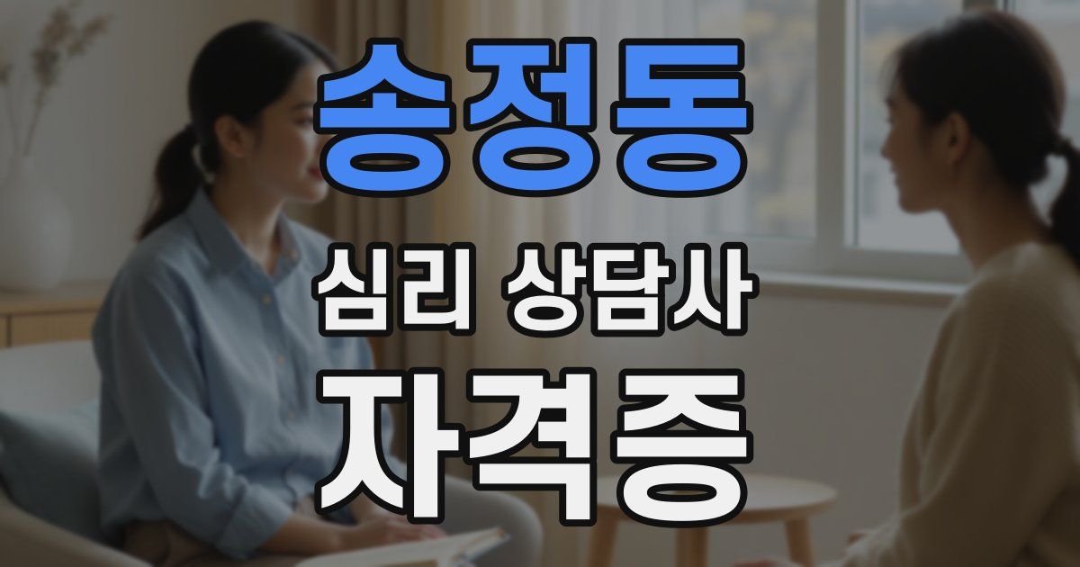 송정동 심리 상담사 자격증