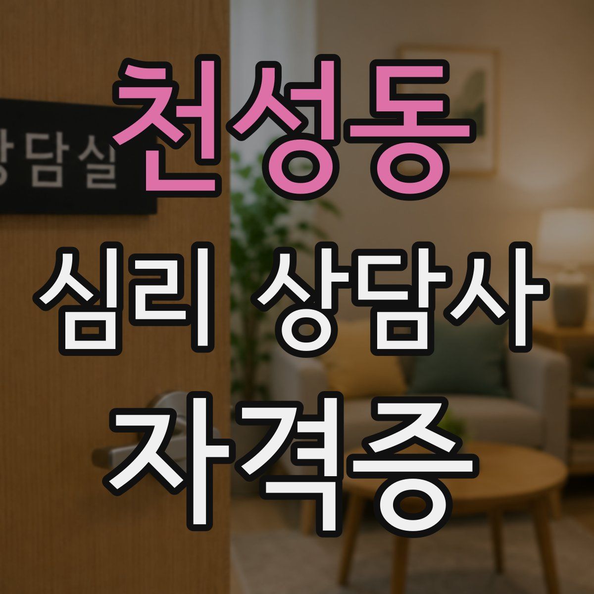 천성동 심리 상담사 자격증