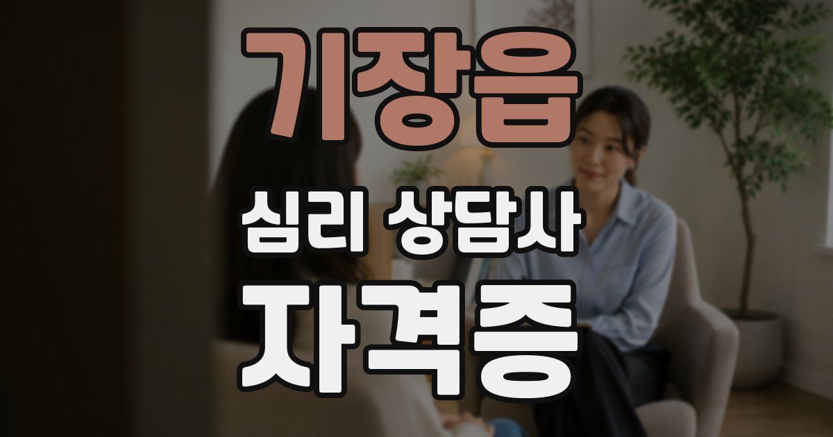 기장읍 심리 상담사 자격증