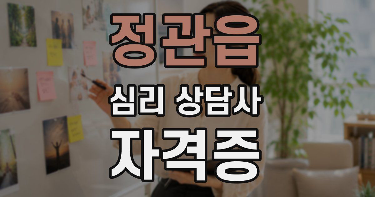 정관읍 심리 상담사 자격증