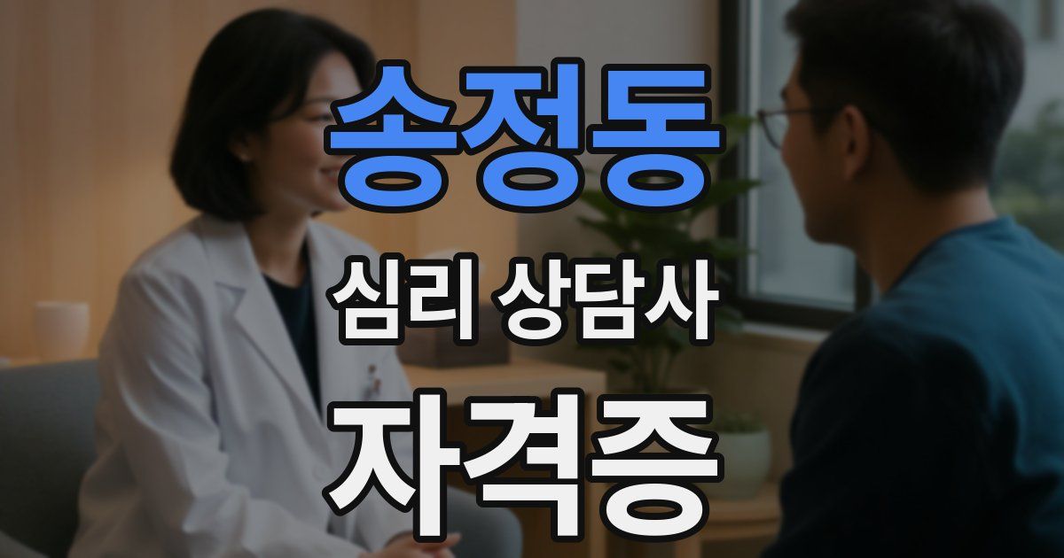 송정동 심리 상담사 자격증
