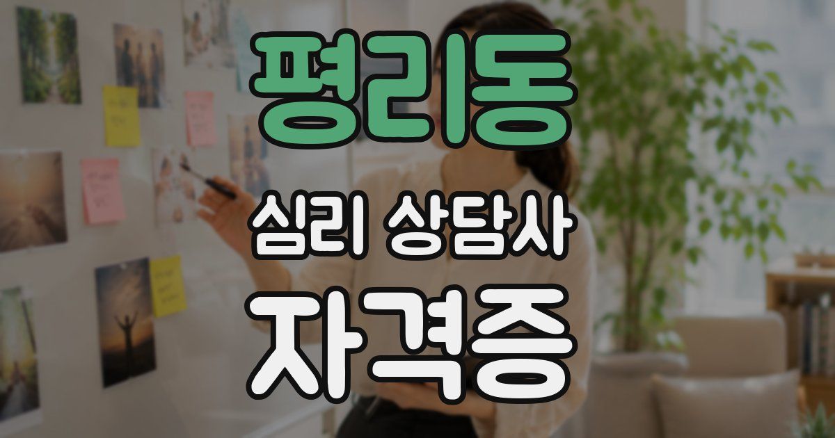 평리동 심리 상담사 자격증