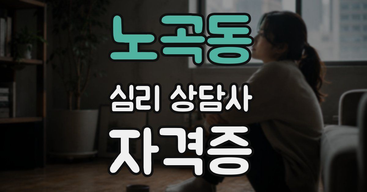 노곡동 심리 상담사 자격증