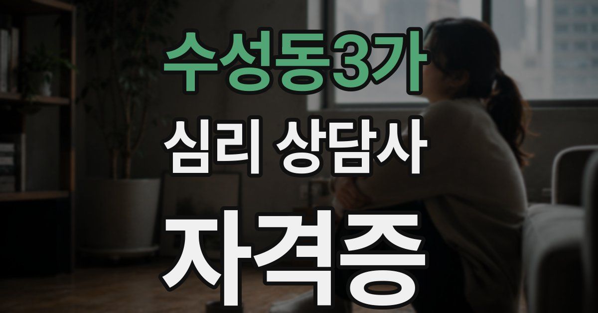 수성동3가 심리 상담사 자격증