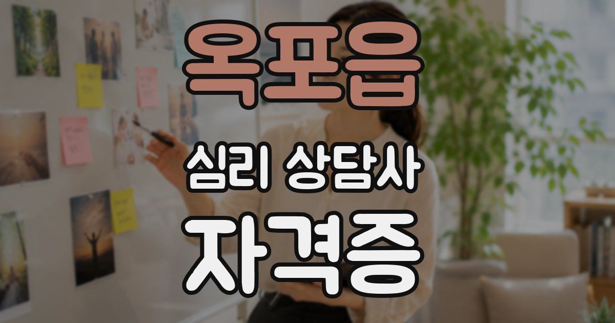 옥포읍 심리 상담사 자격증